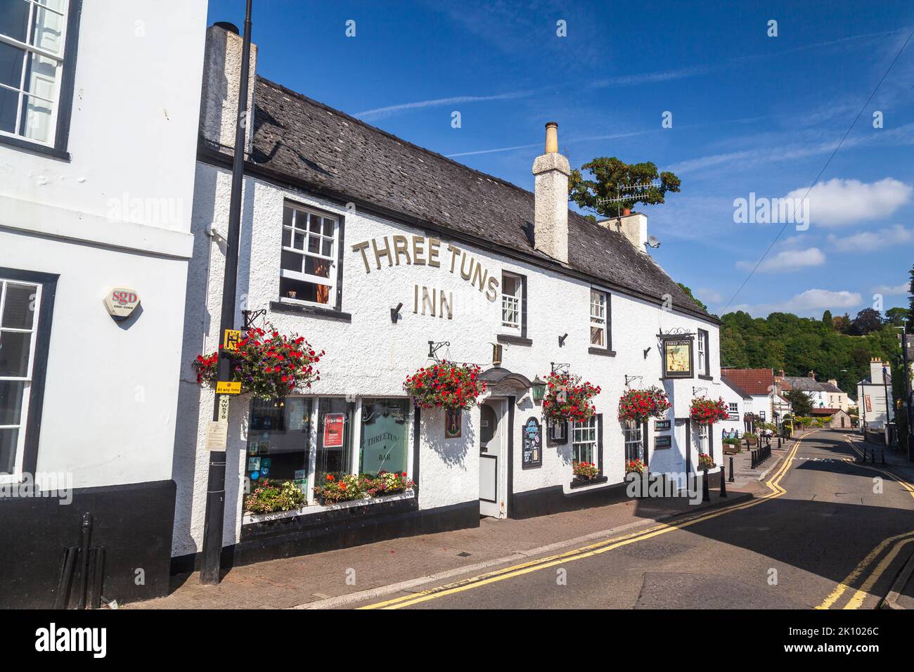 The Three Tuns Inn, on Castle Terrace, Chepstow, Monmouthshire, Galles, REGNO UNITO Foto Stock