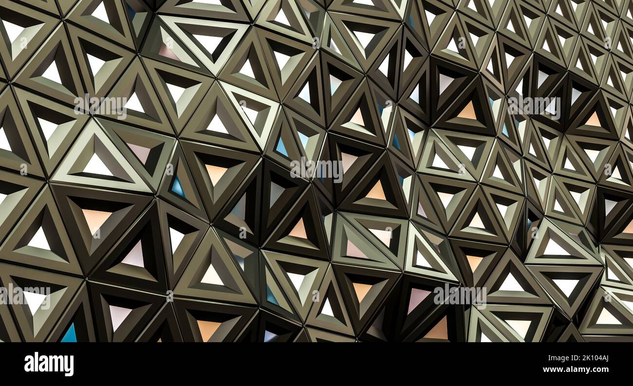 sfondo triangolare geometrico in tonalità scure. rendering 3d Foto Stock