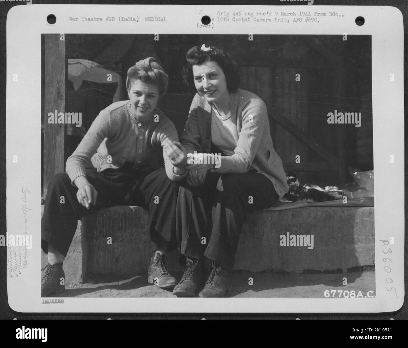Aereo, Birmania, India &MEDICO, INFERMIERI, guerra fuori SERVIZIO Foto Stock