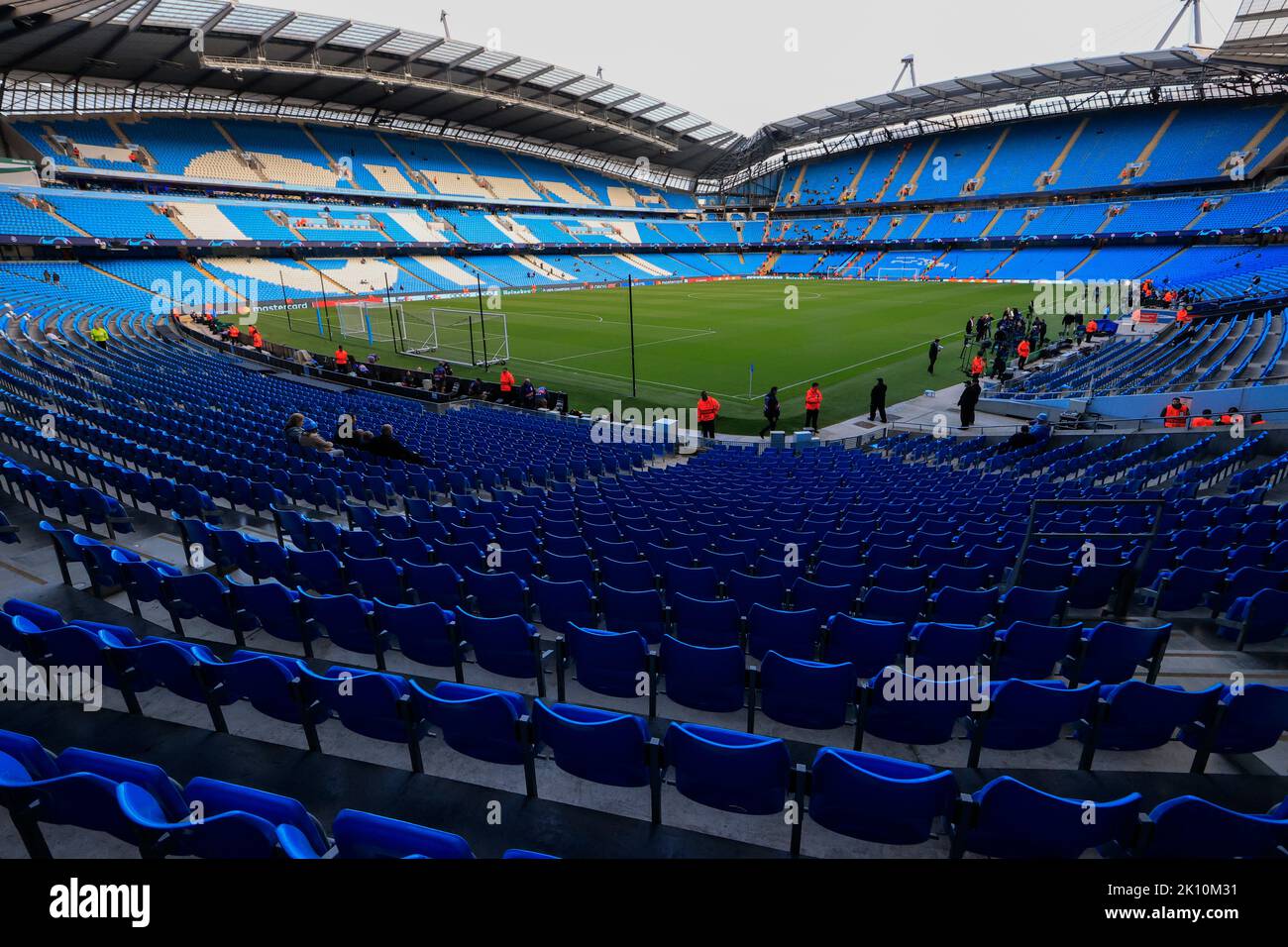 Manchester, Regno Unito. 14th Set, 2022. Vista interna dello stadio Etihad durante la partita della UEFA Champions League Manchester City vs Borussia Dortmund all'Etihad Stadium, Manchester, Regno Unito, 14th settembre 2022 (Foto di Conor Molloy/News Images) a Manchester, Regno Unito il 9/14/2022. (Foto di Conor Molloy/News Images/Sipa USA) Credit: Sipa USA/Alamy Live News Foto Stock