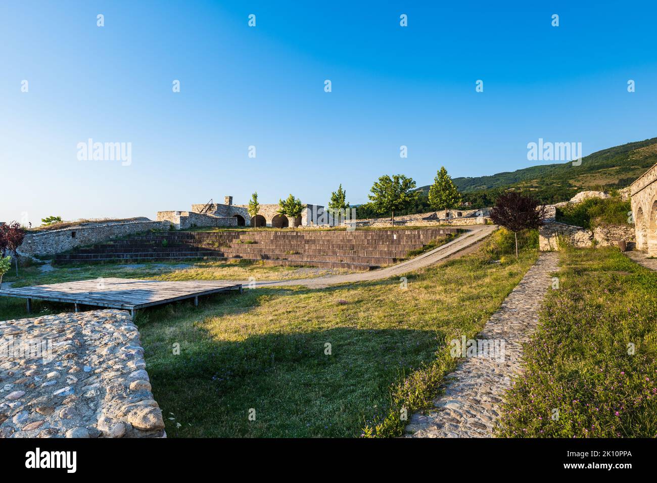 Fortezza di Prizren a Prizren, Kosovo. Conosciuta anche come la Fortezza di Kalaja, è un famoso punto di riferimento turistico a Prizren, Kosovo Foto Stock