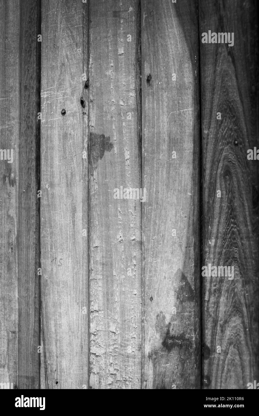 In bianco e nero il legno Foto Stock