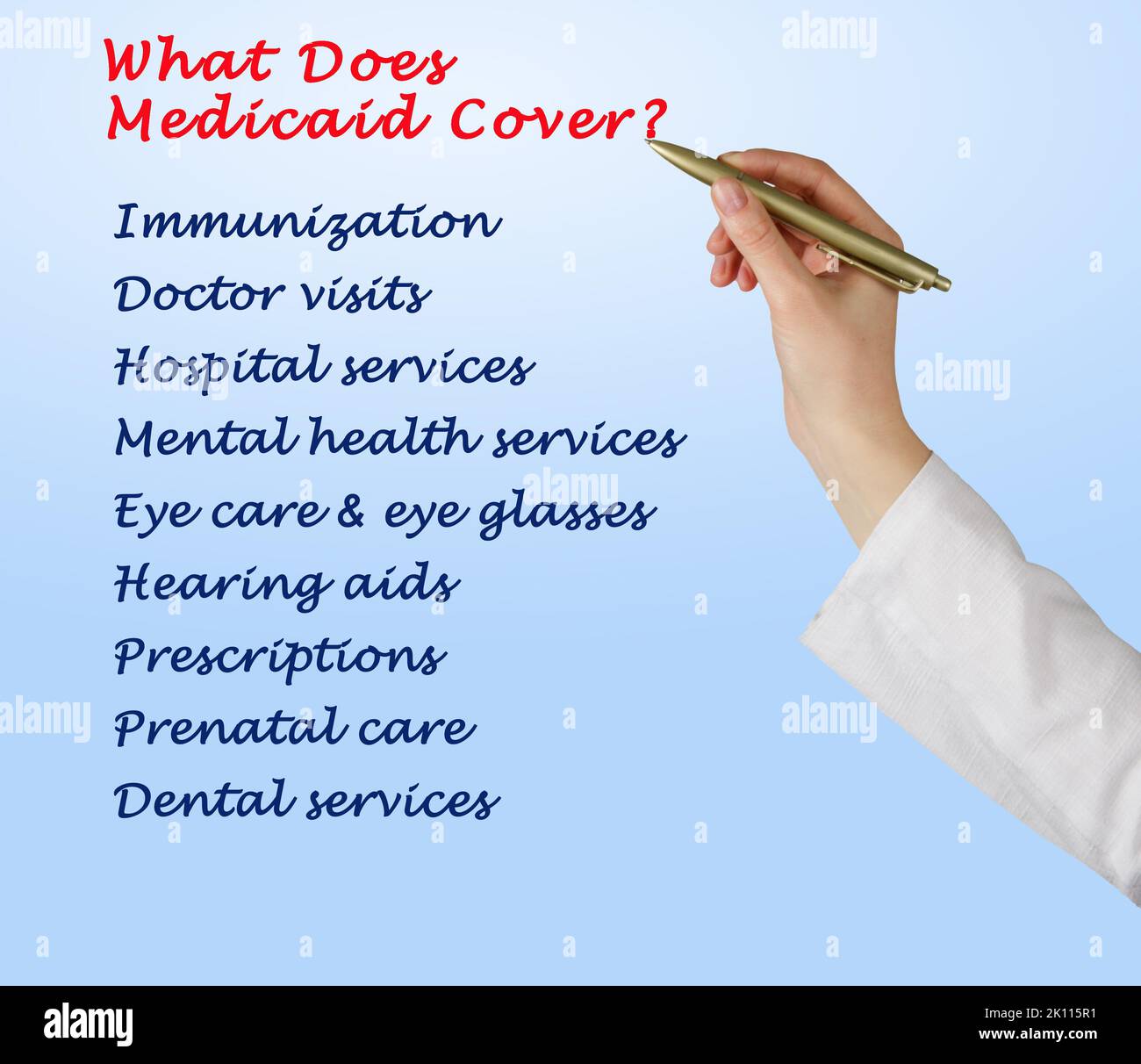 Cosa copre Medicaid? Foto Stock