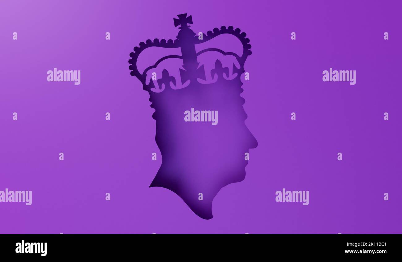 Londra, Regno Unito - Settembre 2022: Profilo laterale di King Charles III. Rendering 3D Foto Stock