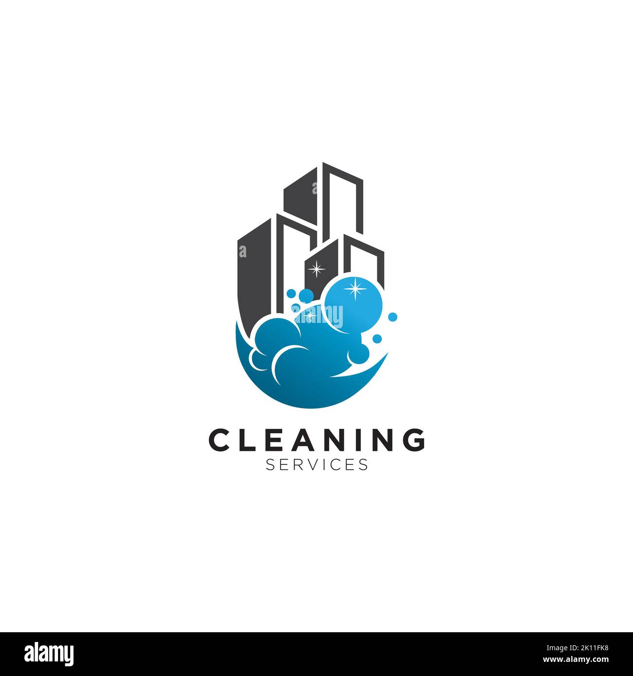 Concetto di modello del logo Cleaning Service. Design del logo Cleaning Service ispirazione aziendale Illustrazione Vettoriale