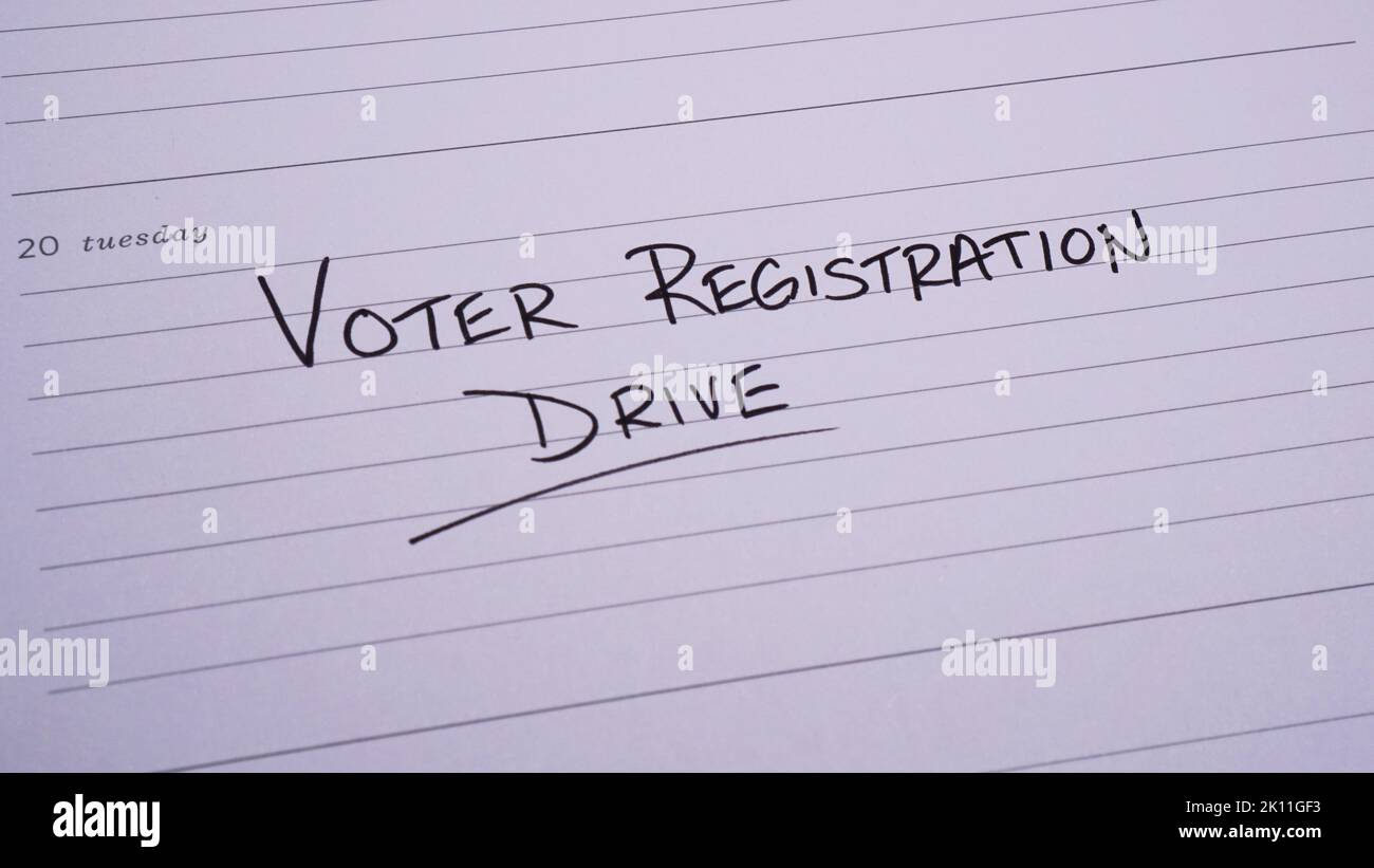 Promemoria del calendario per il National Voter Registration Day il 20 settembre 2022 negli Stati Uniti. Foto Stock