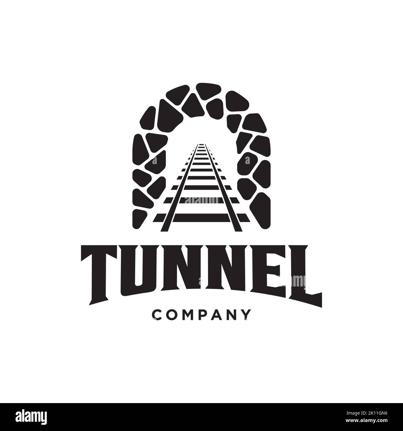 guida con modello di design con logo a tunnel Illustrazione Vettoriale
