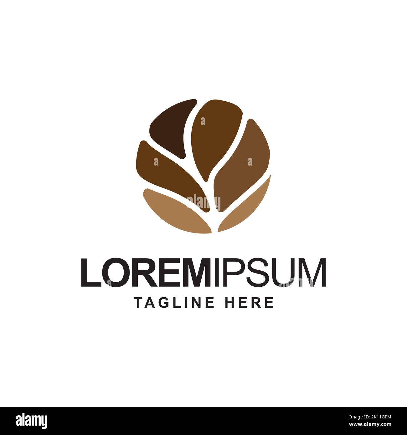 Simbolo astratto per la natura azienda. Modello vettoriale per il disegno di un semplice logo a foglia. Simbolo della natura Illustrazione Vettoriale