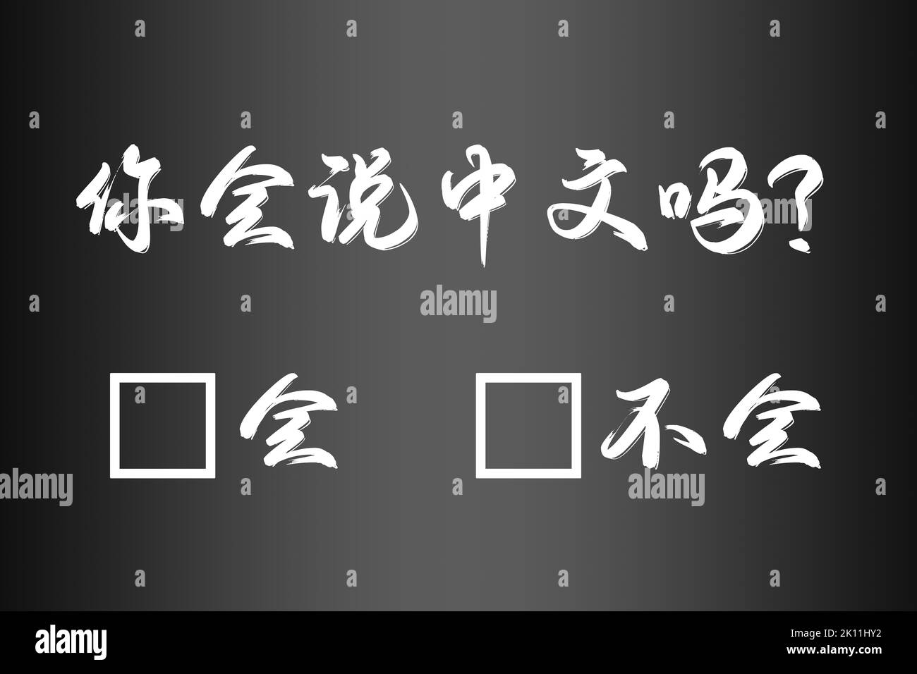 Si parla parola cinese con sì e nessuna selezione, rendering 3D Foto Stock