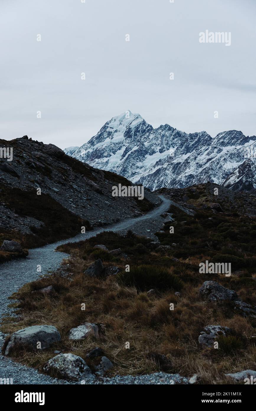 New Zealand Mount Cook. Hooker Valley Track. Foto Stock
