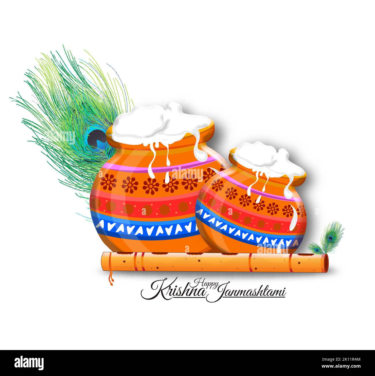 Una bella illustrazione del festival di Dahi Handi di Shree Krishna Janmashtami. Disegno dell'illustrazione Foto Stock