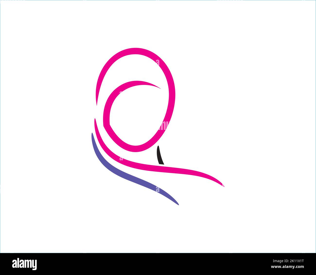 semplice hijab donna ragazza logo Illustrazione Vettoriale