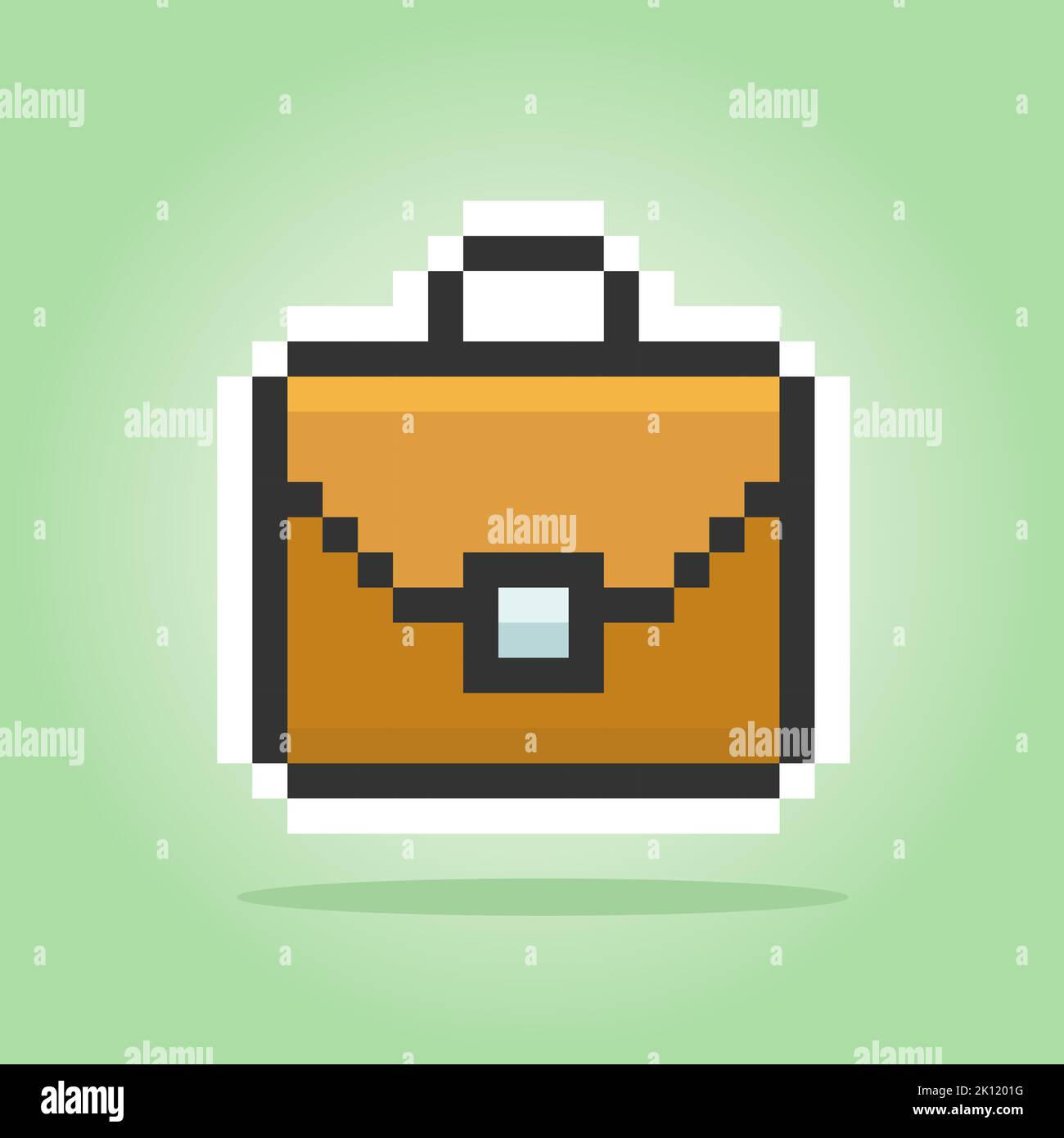 valigetta da 8 bit pixel. Strumento icona per le risorse di gioco nelle illustrazioni vettoriali. Illustrazione Vettoriale