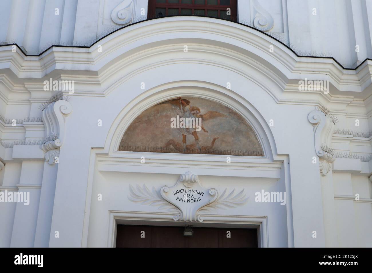 Anacapri - particolare della cacciata della Chiesa di San Michele Arcangelo Foto Stock