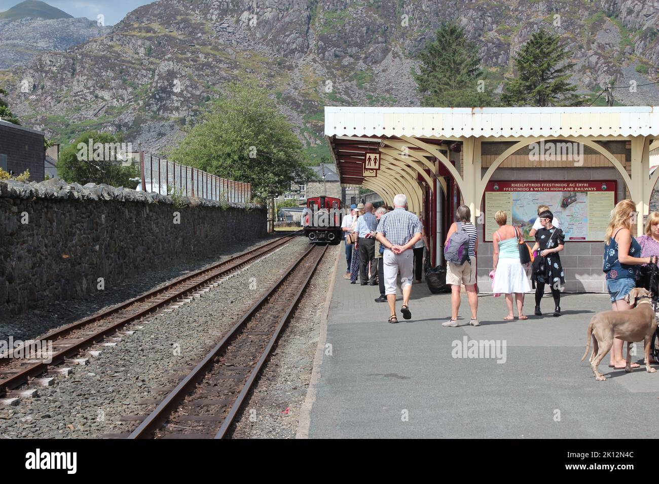 Il tratto ferroviario Ffestiniog e Welsh Highland si estende per 40 miglia attraverso lo Snowdonia National Park Foto Stock