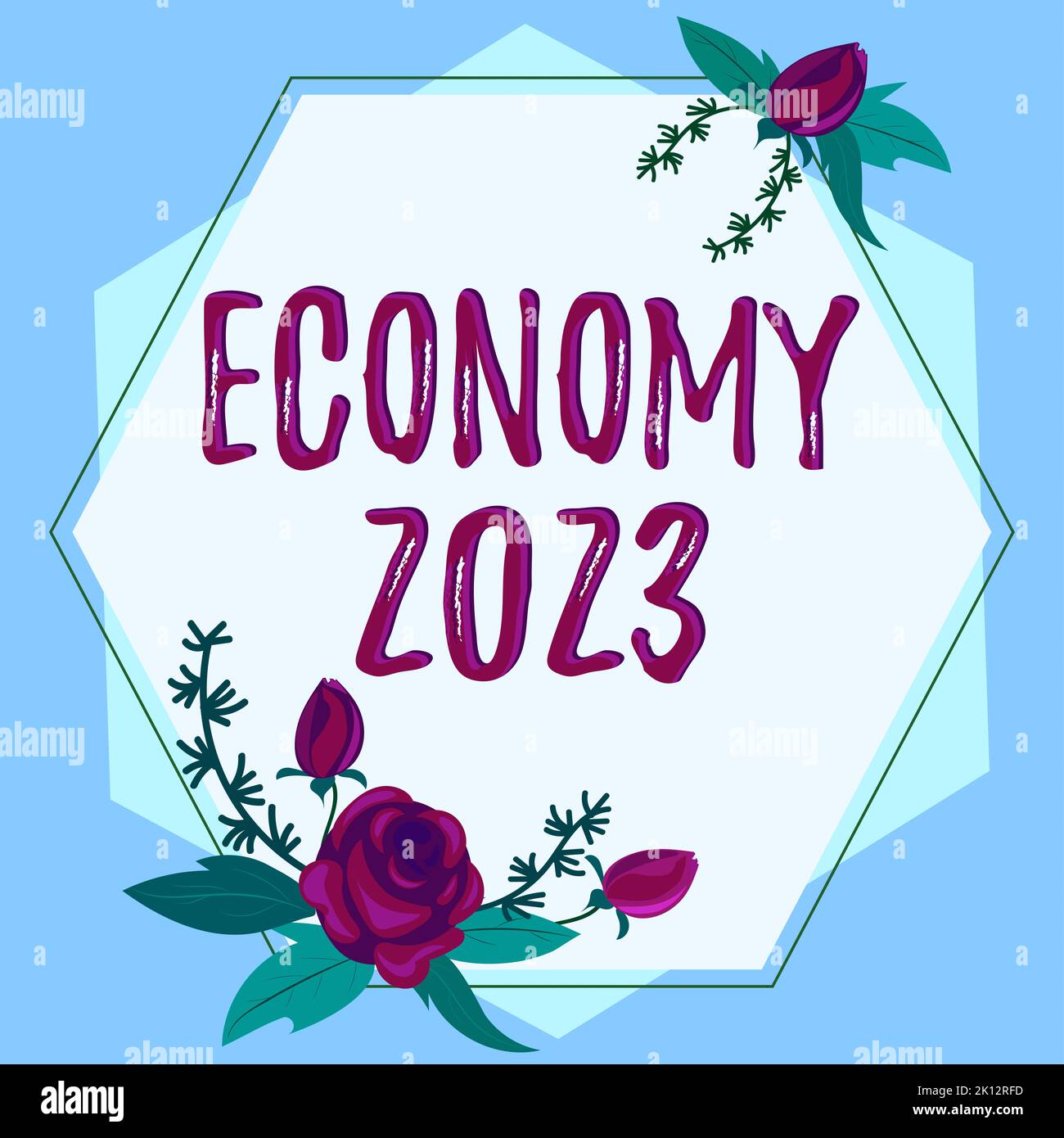 Scrittura a mano Economy 2023. Foto concettuale Stato della ricchezza e delle risorse di un paese nel prossimo anno Foto Stock