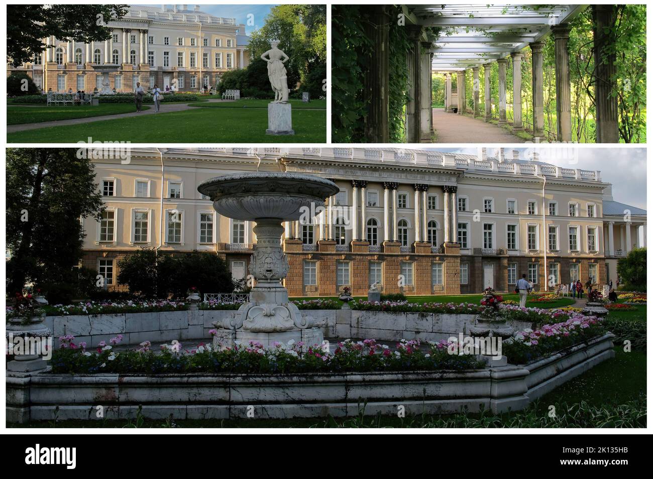 Il bellissimo Palazzo Alexander, in stile classico, a Pushkin (St Petersburg) fu costruita da Caterina II per suo nipote Alessandro i, il futuro imperatore Foto Stock