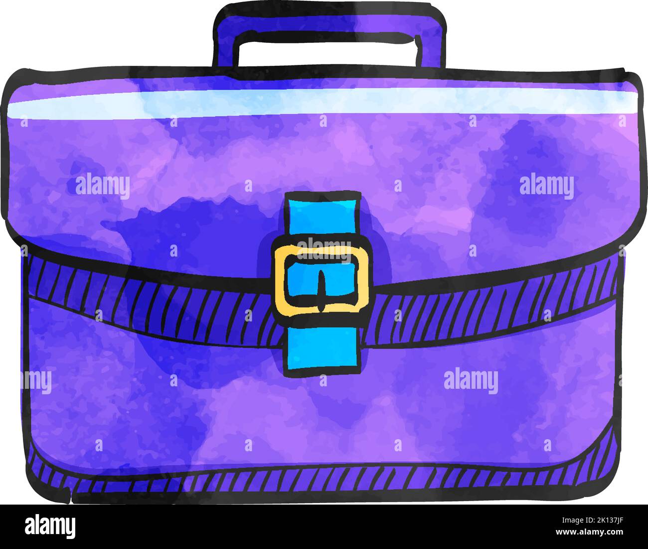 Icona della valigetta in stile acquerello. Illustrazione Vettoriale