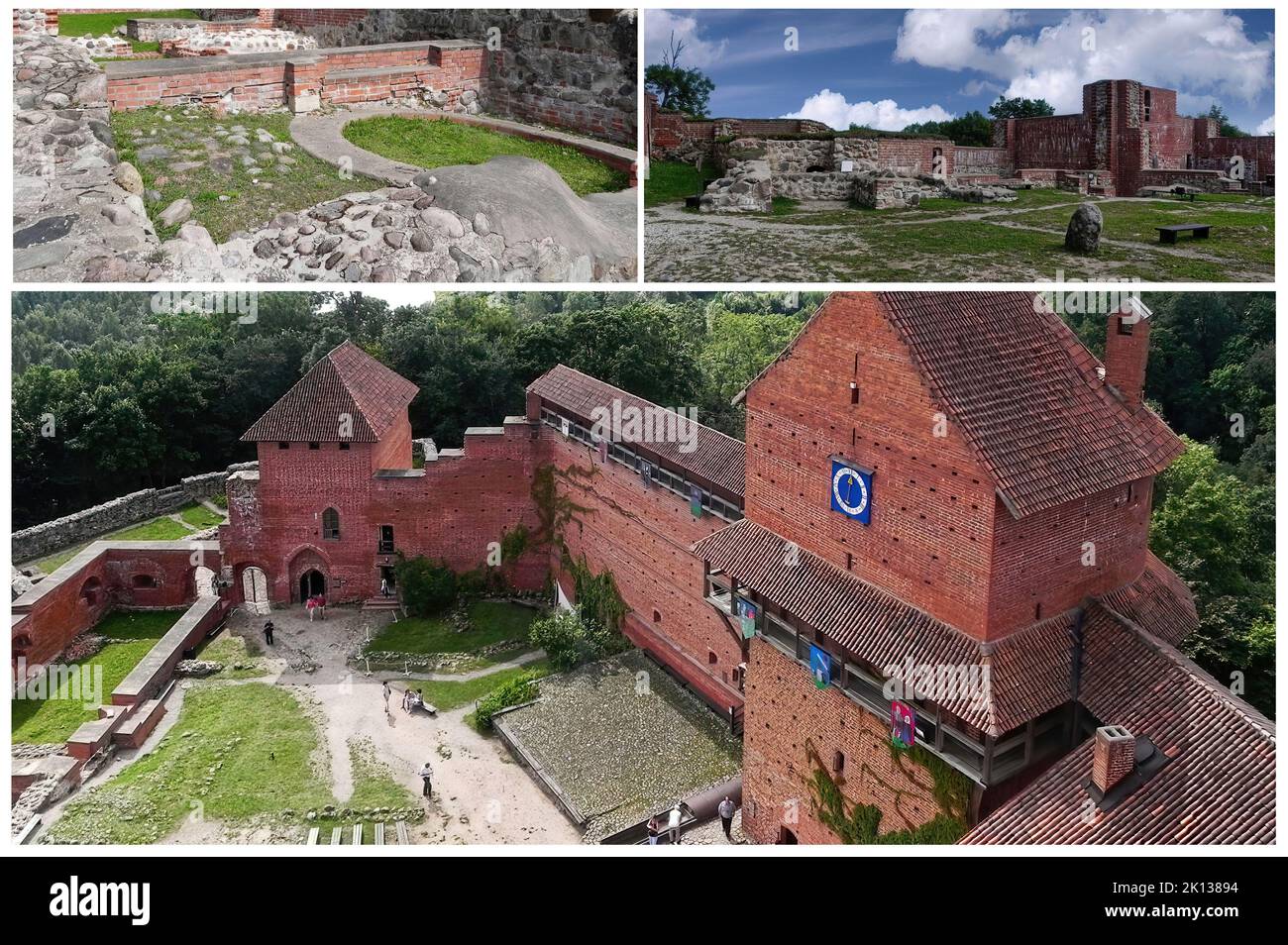 Il maestoso castello medievale di Turaida, paesaggio estivo. Parco Nazionale di Gauja, Sigulda, Lettonia (12) Foto Stock