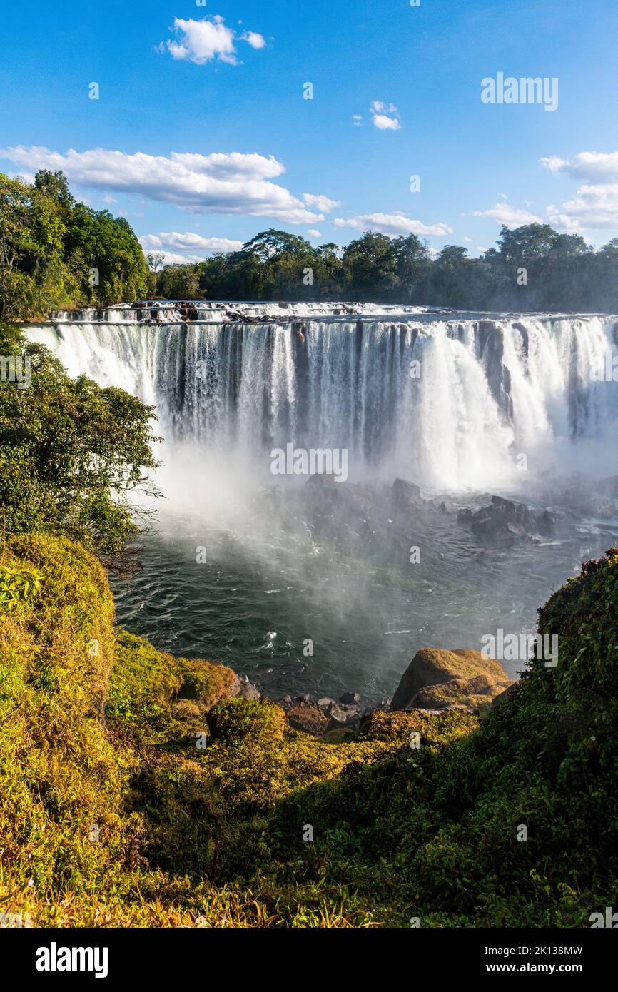 Cascate Lumangwe sul fiume Kalungwishi, Zambia settentrionale, Africa Foto Stock