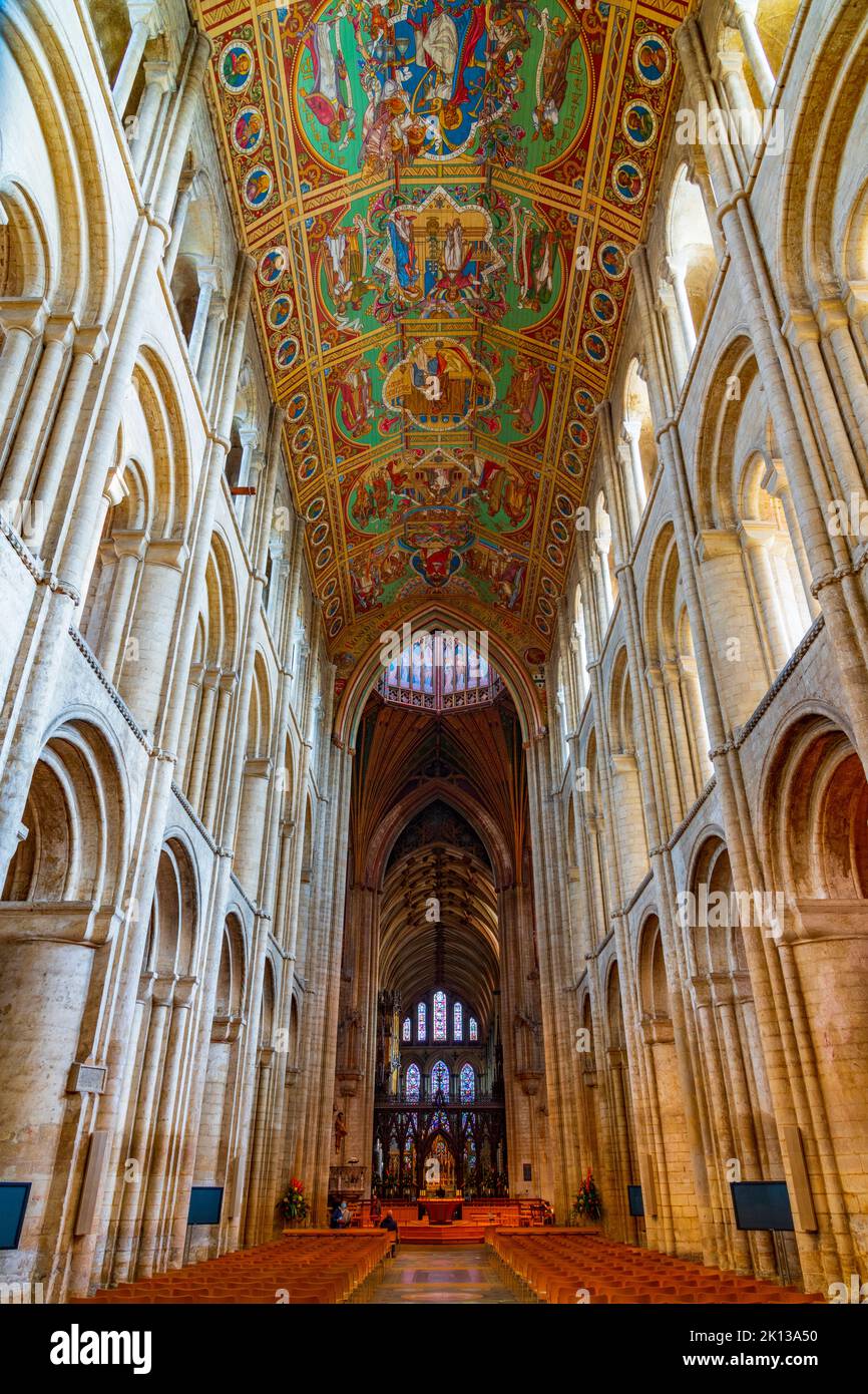 Interno, Cattedrale di Ely, Ely, Cambridgeshire, Inghilterra, Regno Unito, Europa Foto Stock