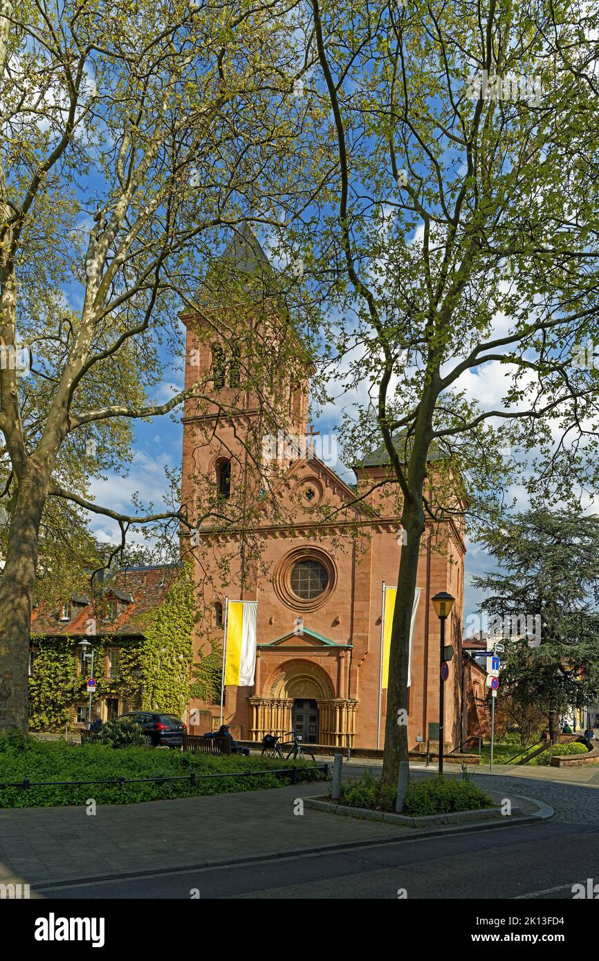 Kirche Sankt Martin *** Caption locale *** Europa, Germania, Renania-Palatinato, Worms, Adenauerring, Schum-City, Chiesa di San Martino, piante, arco Foto Stock