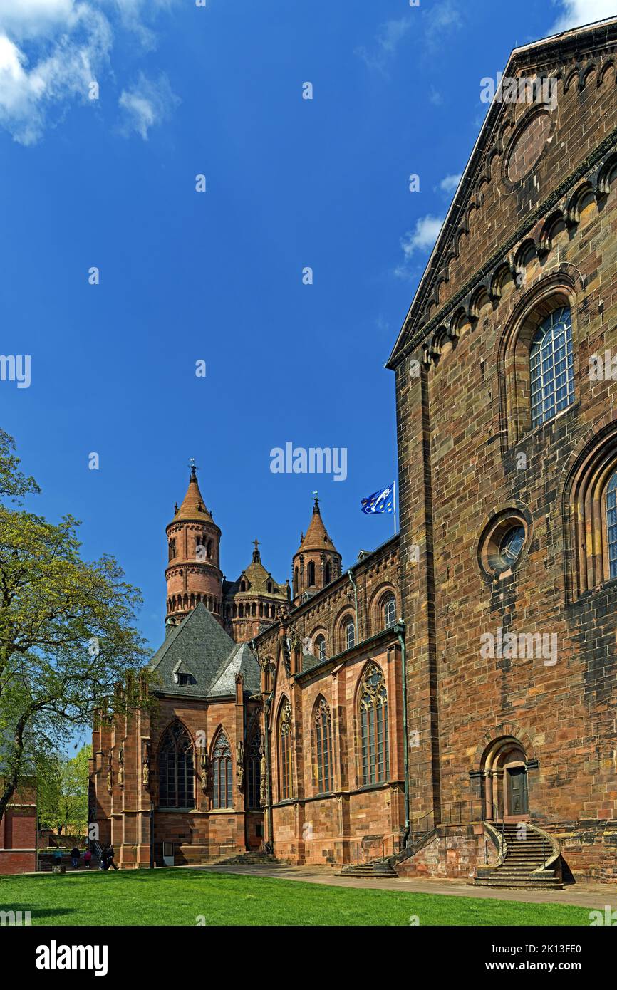 Dom Sankt Peter, erbaut 12. Jahrhundert, Südseite *** Caption locale *** Europa, Germania, Renania-Palatinato, Worms, Domplatz, Schum-City, Dom Sankt Foto Stock