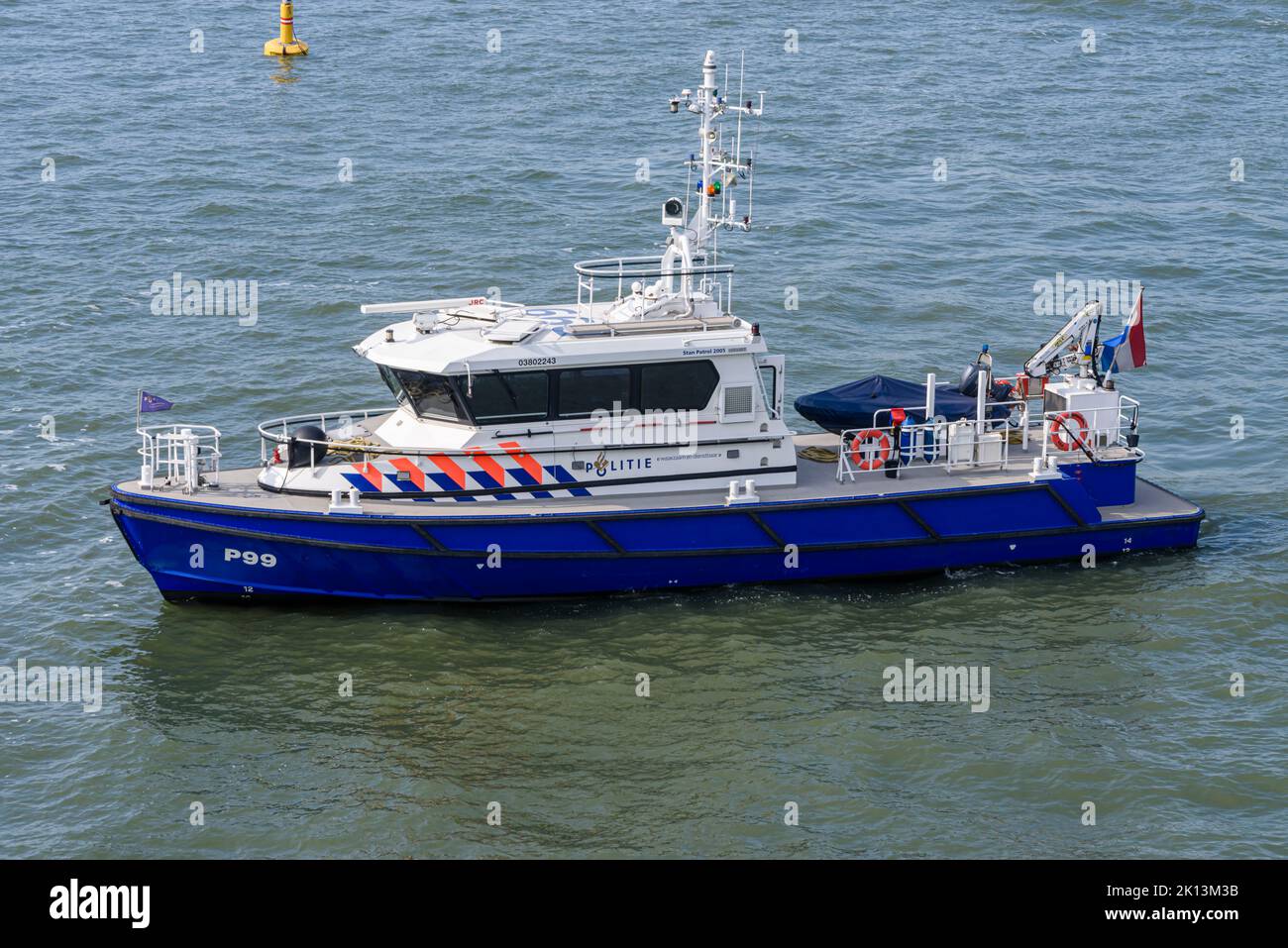 Porto marittimo di Rotterdam Barca di polizia al porto di Rotterdam, Paesi Bassi Foto Stock