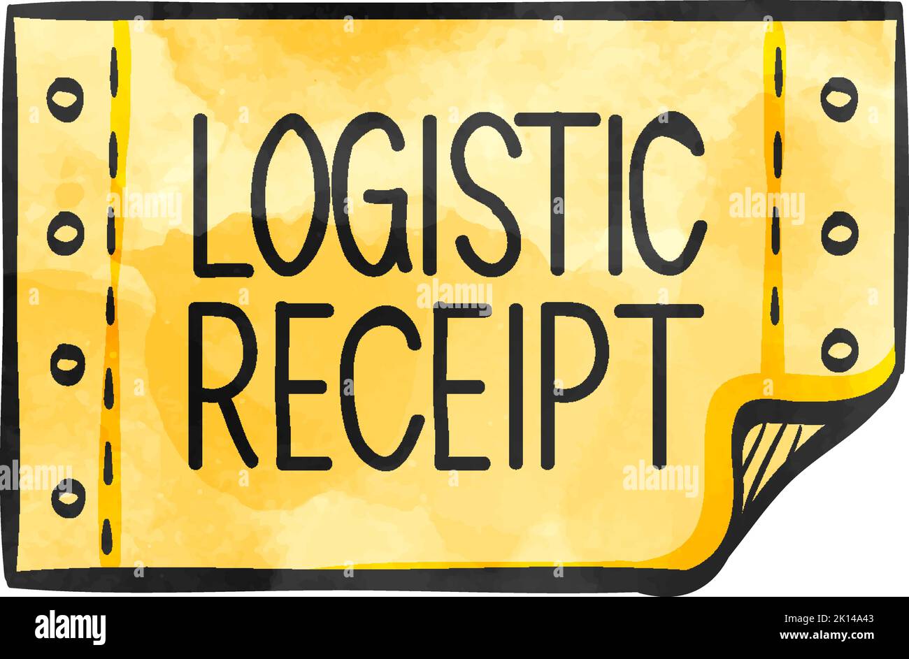 Icona di ricevuta logistica in acquerello. Illustrazione Vettoriale