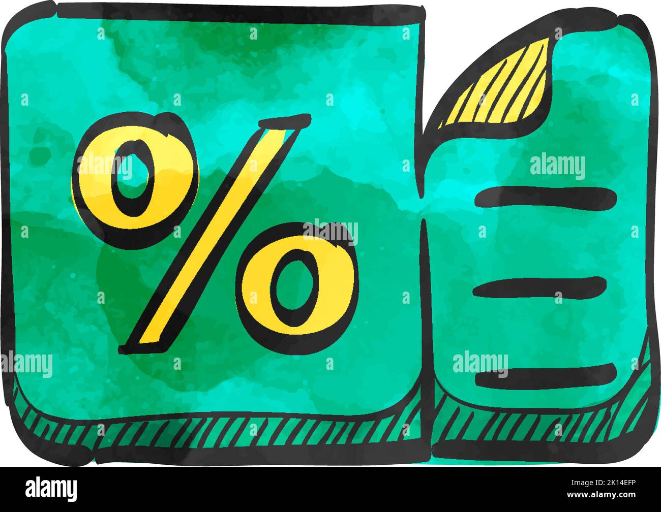 Biglietto scontato in stile acquerello. Illustrazione Vettoriale