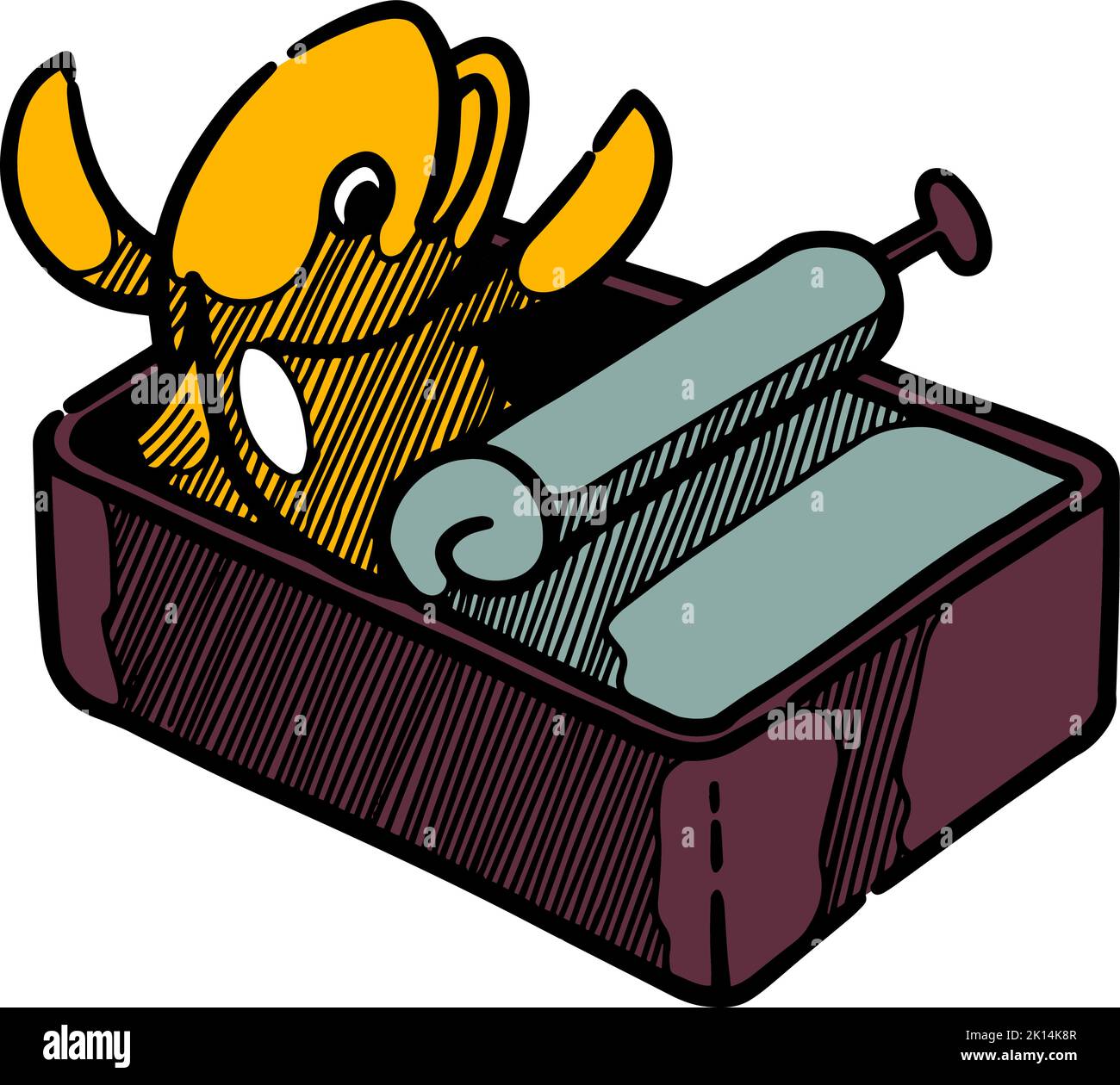 Cartoni animati a colori in scatola disegnati a mano Illustrazione Vettoriale