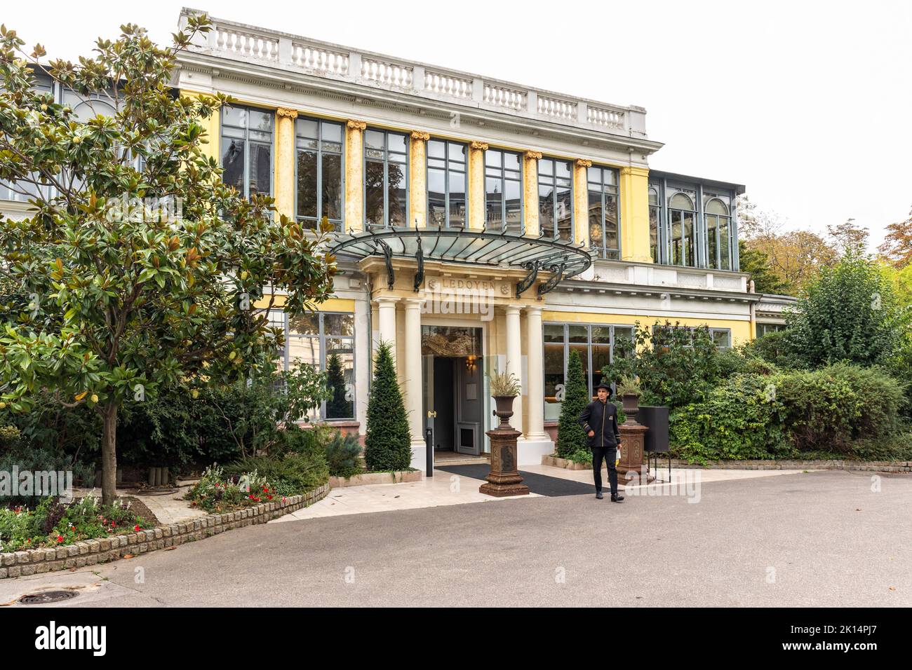 Pavillon Ledoyen un ristorante 3 stelle Michelin nei giardini Champs - Élysées, Parigi, Francia, Europa Foto Stock