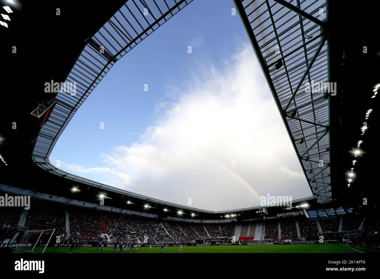 ALKMAAR - Stadio AFAS durante la partita della UEFA Conference League Group e tra AZ Alkmaar e FC Vaduz presso lo stadio AFAS il 15 settembre 2022 ad Alkmaar, Paesi Bassi. ANP ED DEL POL Foto Stock