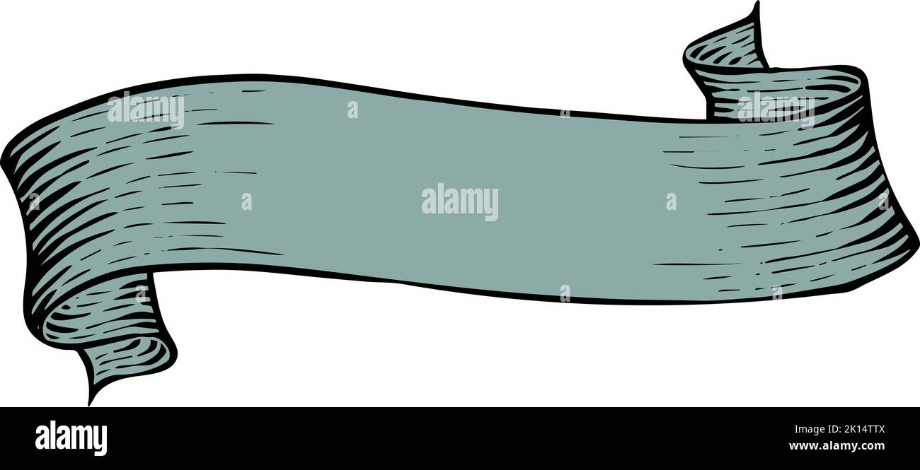 Colore banner a nastro disegnati a mano elementi vintage Illustrazione Vettoriale