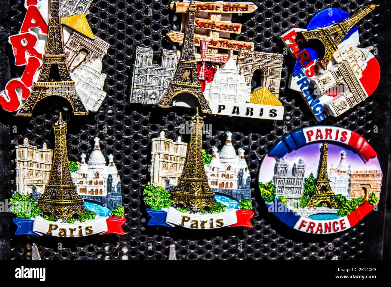 Magnete 3D Parigi Con Torre Eiffel, Arco Di Trionfo, Notre Dame - Souvenir Da Viaggio, Fatto A Mano, 9x6,8 Cm - 2