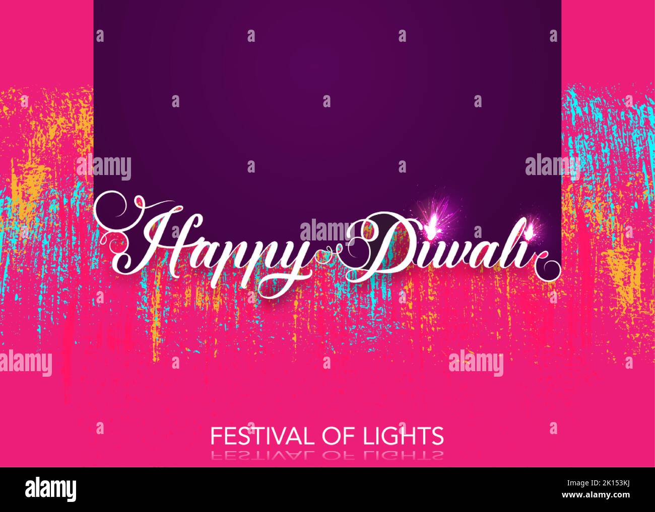 Felice Diwali Festival delle luci Celebrazione modello colorato. Design grafico di Indian Diya Oil Lamps, Design moderno con spazio di copia per il testo Illustrazione Vettoriale Felice Diwali Festival delle luci Celebrazione modello colorato. Design grafico di Indian Diya Oil Lamps, Design moderno con spazio di copia per il testo Illustrazione Vettoriale