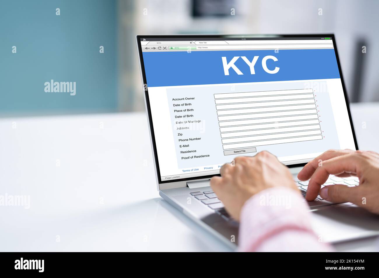 KYC. Conosci il tuo cliente. Antiriciclaggio Foto Stock