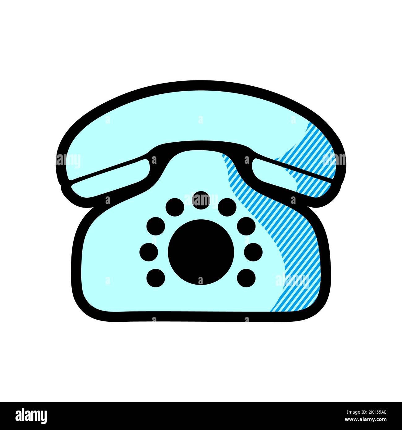 Icona del vettore telefonico in stile piatto alla moda isolata su sfondo grigio. Icona del vettore del ricevitore con onde. Simbolo del telefono per il tuo design, logo, UI. Vector Foto Stock