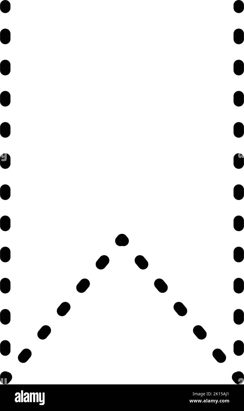 Traccia lettera Alphabet W pre-scrittura linea punteggiata elemento per bambini scuola materna, prescolare e Montessori foglio di lavoro per la pratica di scrittura a mano atto Illustrazione Vettoriale