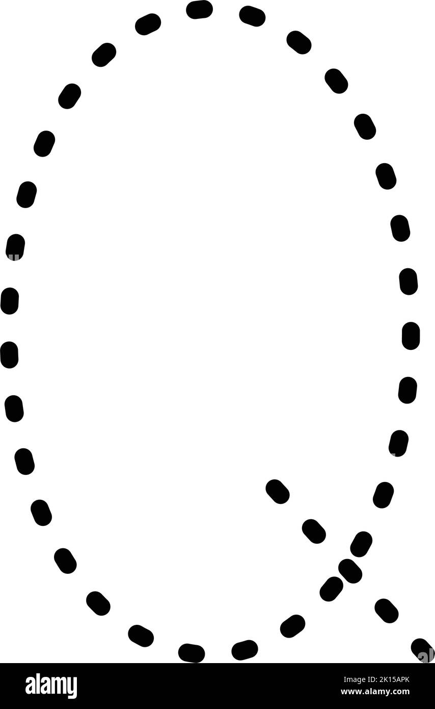 Traccia lettera Alphabet Q pre-scrittura linea punteggiata elemento per bambini scuola materna, prescolare e Montessori foglio di lavoro per la pratica di scrittura a mano atto Illustrazione Vettoriale