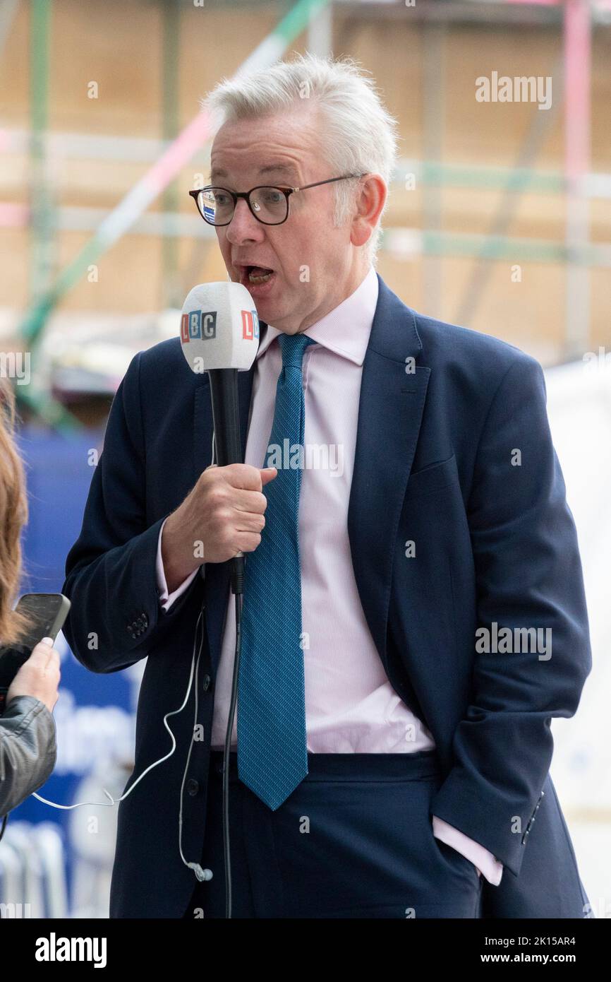 Michael Gove MP appare presso gli studi della BBC questa mattina. Immagine scattata il 1st settembre 2022. © Belinda Jiao jiao.bilin@gmail.com 07598931257 https://www.beli Foto Stock