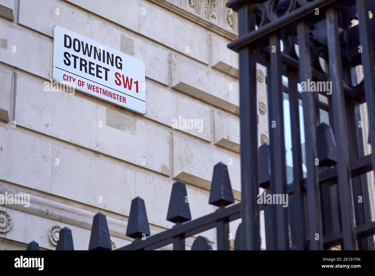 Downing Street sign Foto Stock