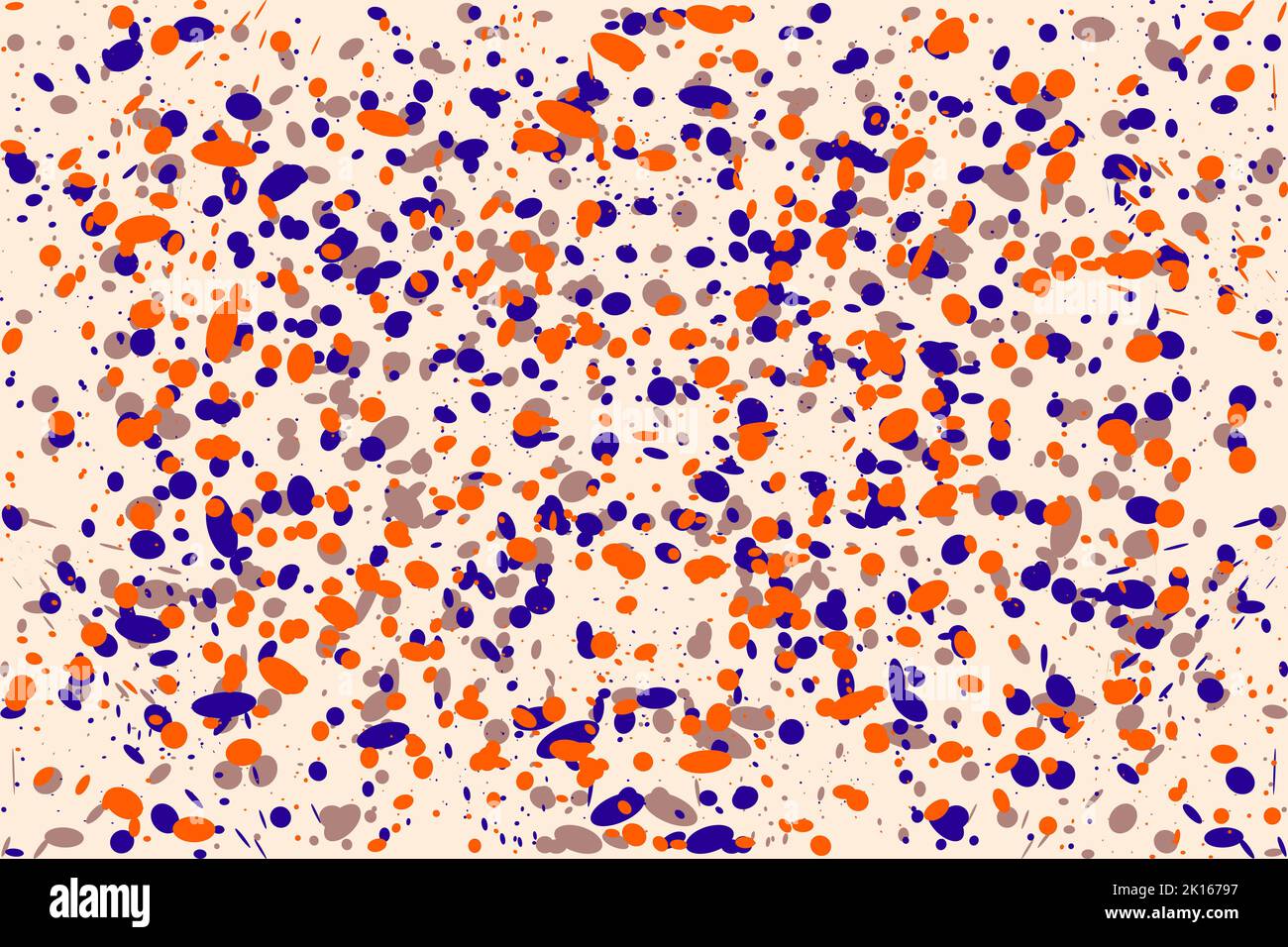 Sfondo colorato Abstract fatto di gocce di vernice, macchie e schizzi. Rosa, arancione, blu. Illustrazione vettoriale Illustrazione Vettoriale