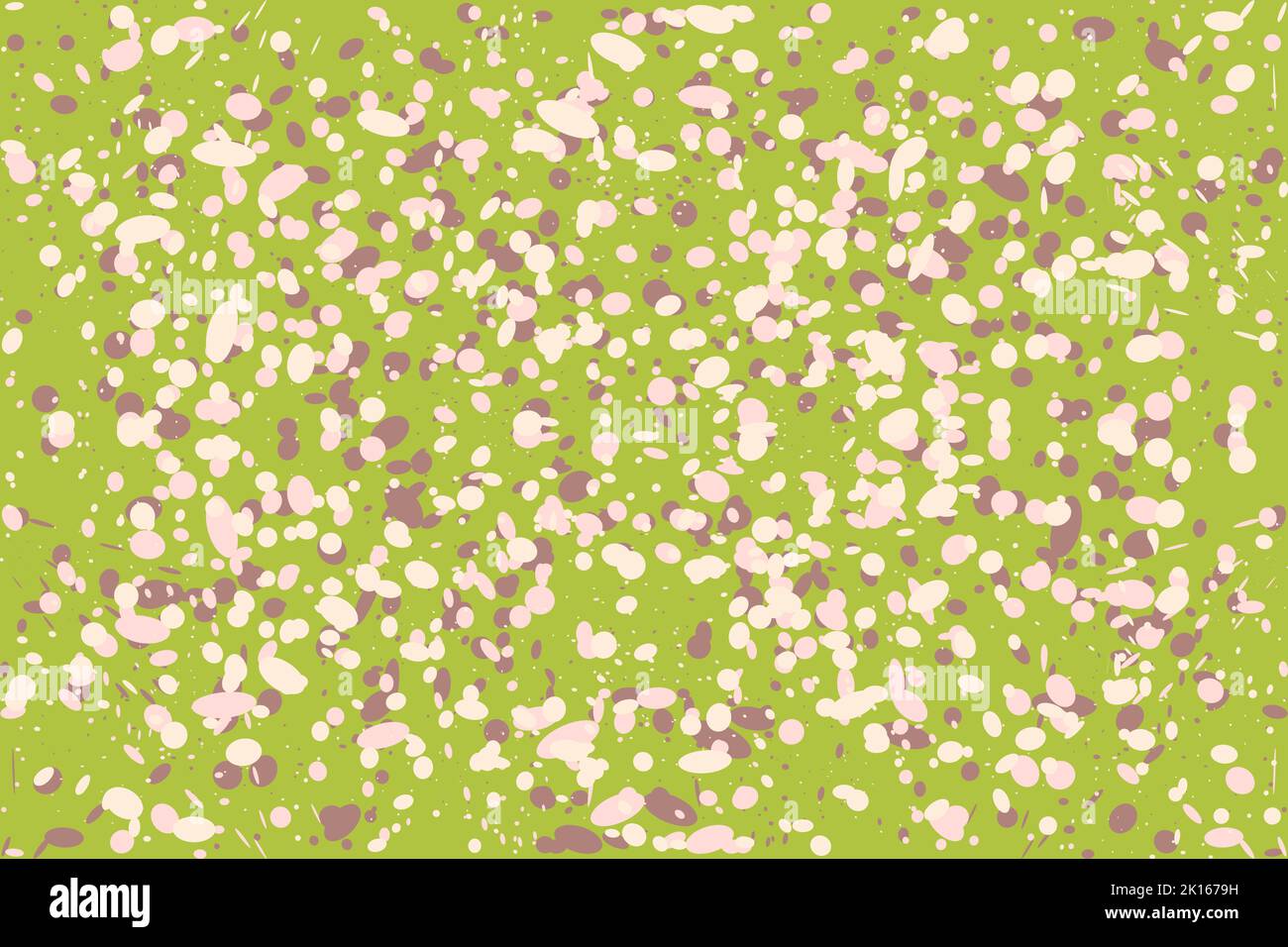 Sfondo colorato Abstract fatto di gocce di vernice, macchie e schizzi. Colori verde, rosa e marrone. Illustrazione vettoriale Illustrazione Vettoriale