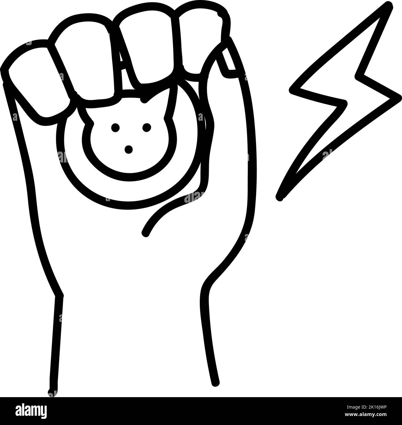 Icona della moneta con mano. Illustrazione vettoriale disegnata a mano. Tratto di linea modificabile. Illustrazione Vettoriale