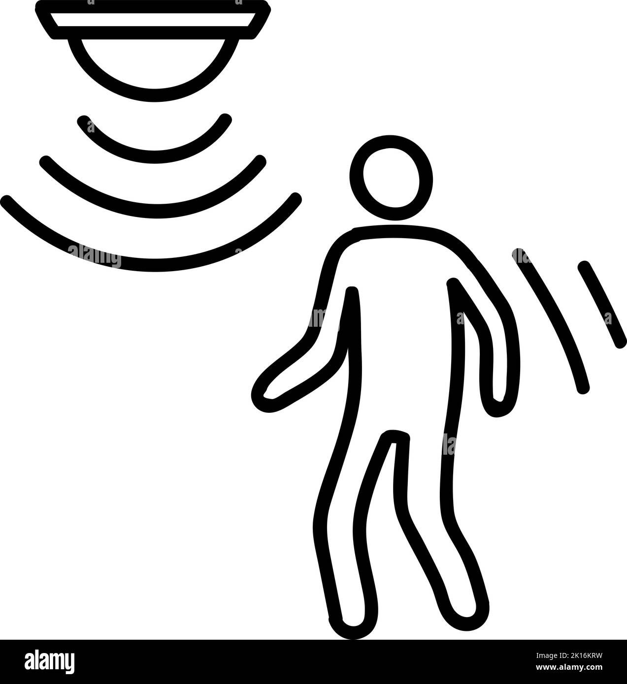 Icona del sensore di movimento. Illustrazione vettoriale disegnata a mano. Tratto di linea modificabile. Illustrazione Vettoriale
