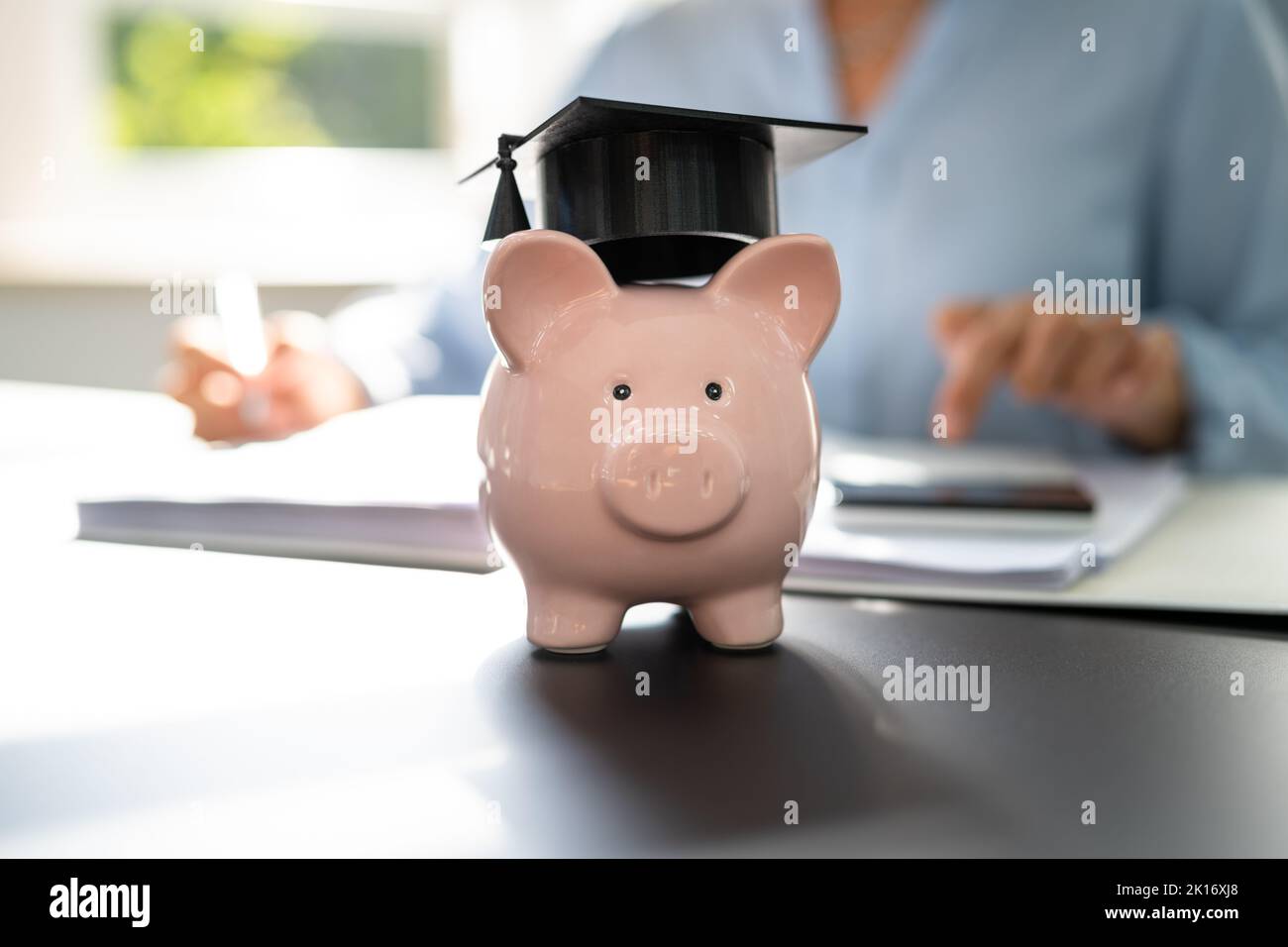 Prestito studentesco. Consulente didattico contabile e responsabile laureati Foto Stock