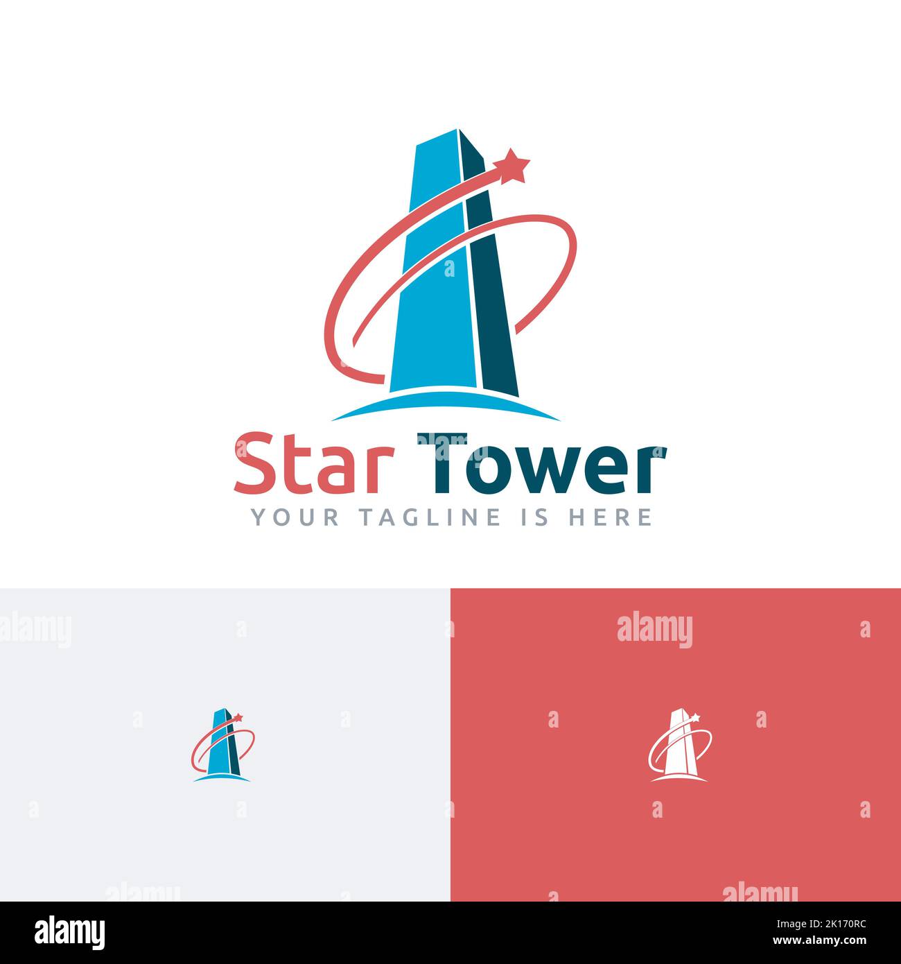 G Letter Star Tower High Building Up Business Logo Illustrazione Vettoriale
