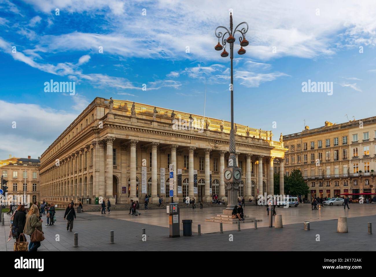 Grand Théâtre de Bordeaux nel tardo pomeriggio a Bordeaux in Nuova Aquitania, Francia Foto Stock