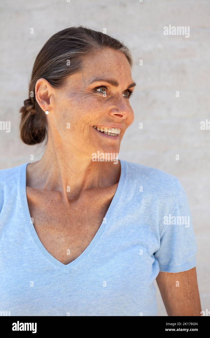 Sorridente donna matura Foto Stock